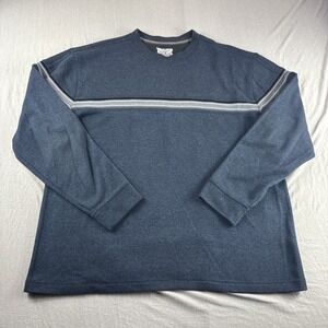 Vintage Y2K XG Xtreme Gear Sweatshirt Men L Blue Striped 90s Sweater Long Sleeve